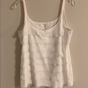 New York and company cream ruffle top